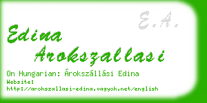 edina arokszallasi business card